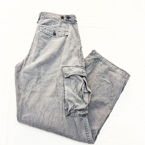 Madewell Cargo Charcoal Gray Denim Jeans Straight Leg Zip Fly Size 27 - Picture 9 of 9